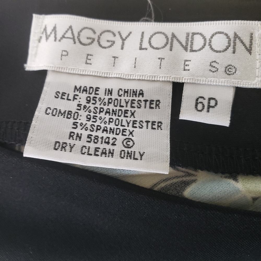 Maggie London Floral V-Neck Sheath Dress Size 6P - Picture 7 of 7